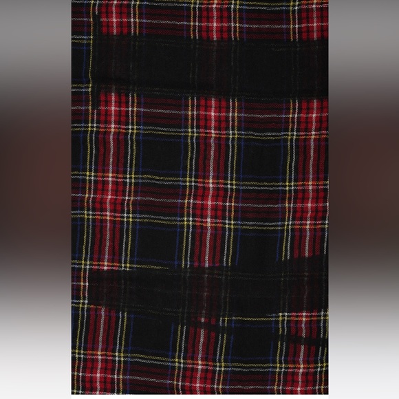 All Saints Vertical Plaid Wool Blend Scarf - Picture 9 of 9